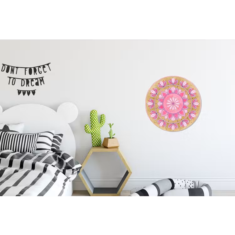 Wandcirkel - Aluminium - Mandala - Patroon - Kunst - Aquarel - Roze — 5