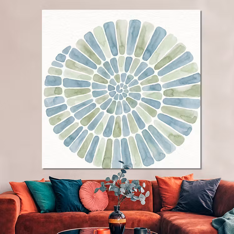Forex - Abstract - Spiraal - Patroon - Modern - Blauw-Groen — 3