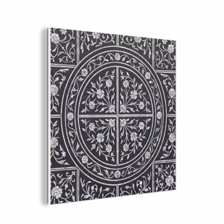 Forex - Patroon - Bloemmotief - Decoratie - Klassiek - Zwart — 1