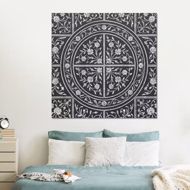 Forex - Patroon - Bloemmotief - Decoratie - Klassiek - Zwart — 2