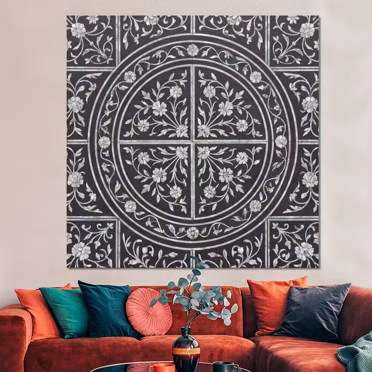 Forex - Patroon - Bloemmotief - Decoratie - Klassiek - Zwart — 3