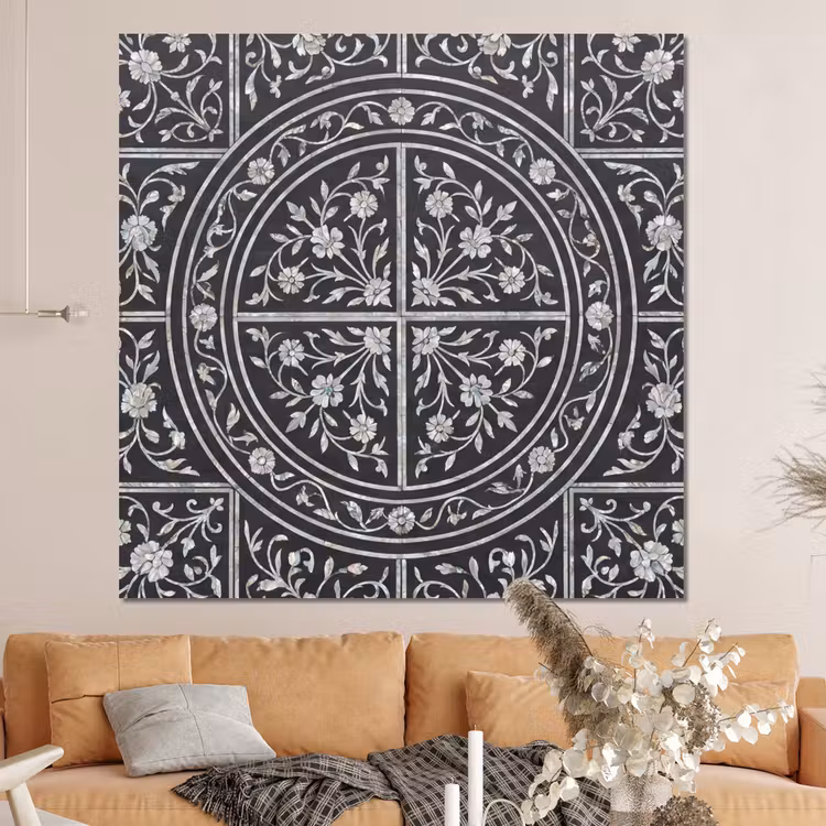 Forex - Patroon - Bloemmotief - Decoratie - Klassiek - Zwart — 4