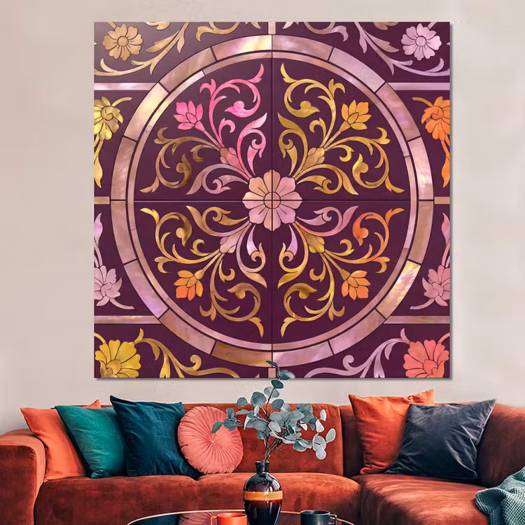Forex - Patroon - Floraal - Oosters - Paars - Goud — 3