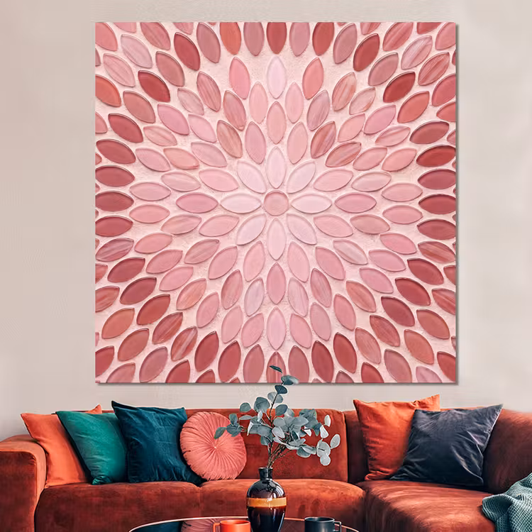 Forex - Patroon - Mozaïek - Ovaal - Abstract - Roze — 3