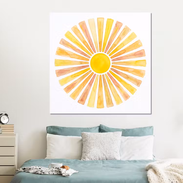 Forex - Zon - Stralen - Aquarel - Geel - Abstract — 2