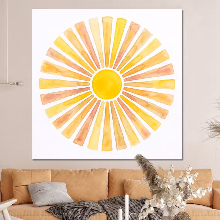 Forex - Zon - Stralen - Aquarel - Geel - Abstract — 4