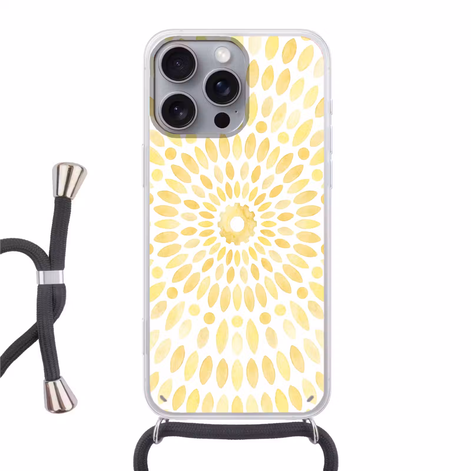 Telefoonhoesje met koord - Abstract - Geometrisch - Stralend - Geel — 1