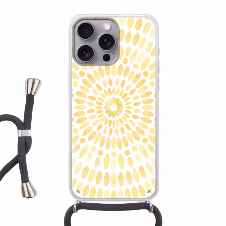 Telefoonhoesje met koord - Abstract - Geometrisch - Stralend - Geel — 1