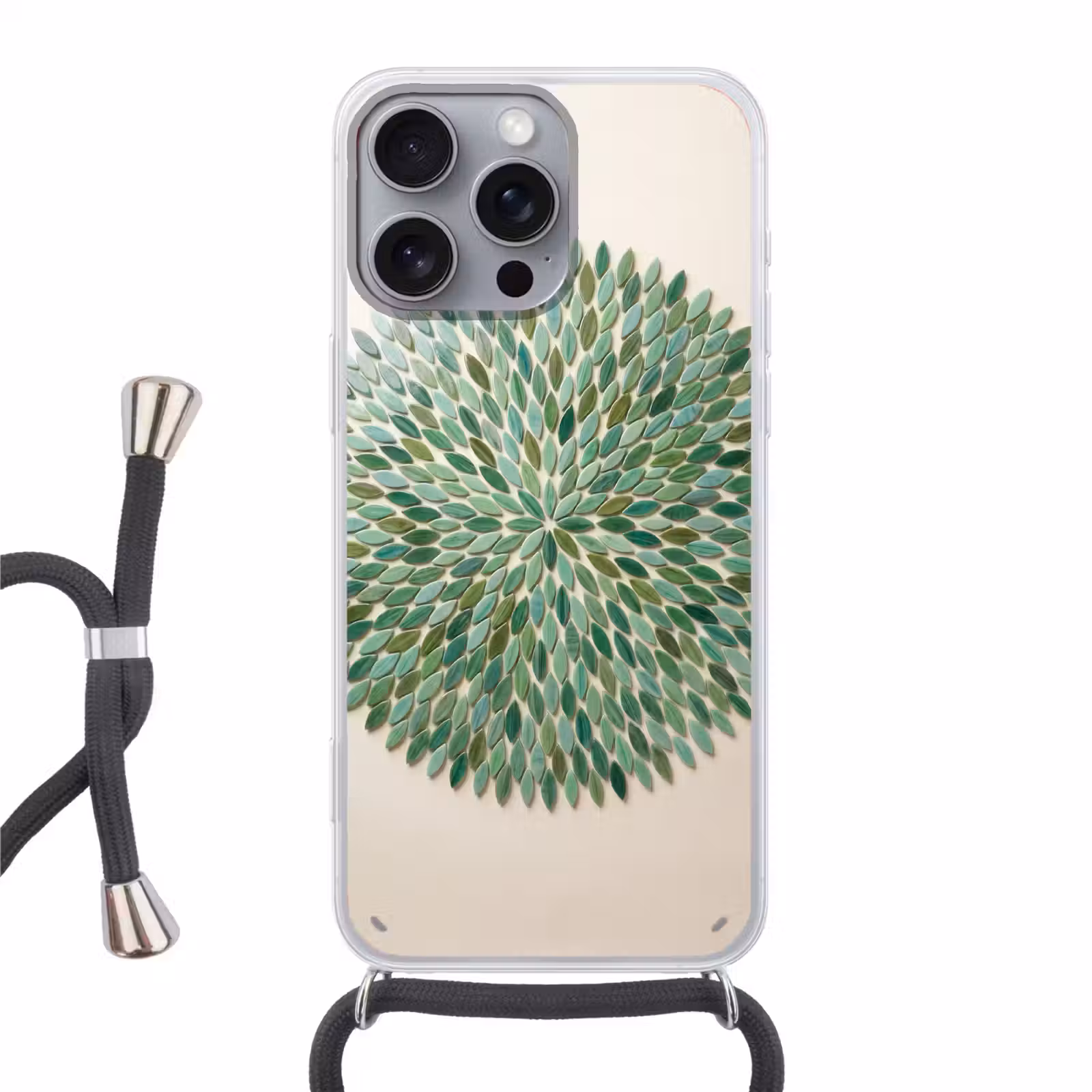 Telefoonhoesje met koord - Patroon - Blad - Groen - Abstract — 1