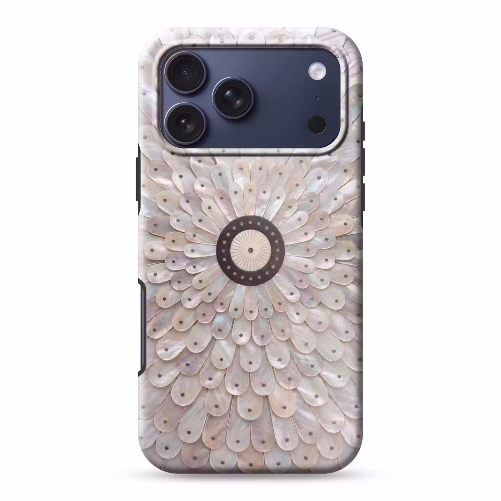 Telefoonhoesje Toughcase - Parelmoer - Patroon - Decoratie - Ambacht - Wit — 1