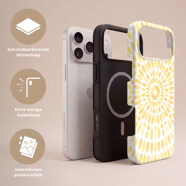 Telefoonhoesje Toughcase - Abstract - Geometrisch - Stralend - Geel — 3