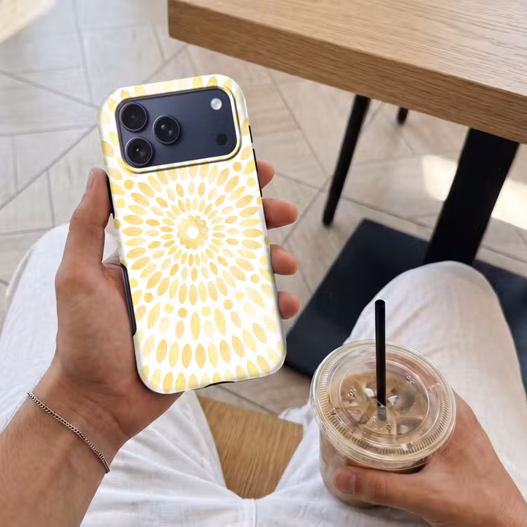Telefoonhoesje Toughcase - Abstract - Geometrisch - Stralend - Geel — 4