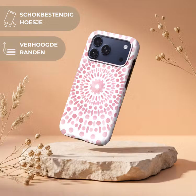 Telefoonhoesje Toughcase - Abstract - Vormen - Patroon - Aquarel - Roze — 5