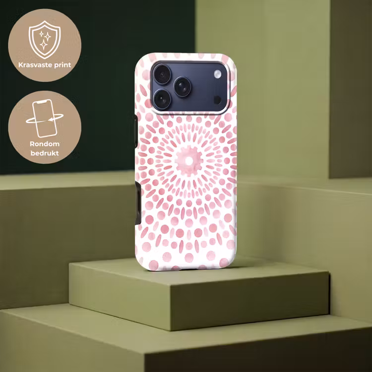 Telefoonhoesje Toughcase - Abstract - Vormen - Patroon - Aquarel - Roze — 7