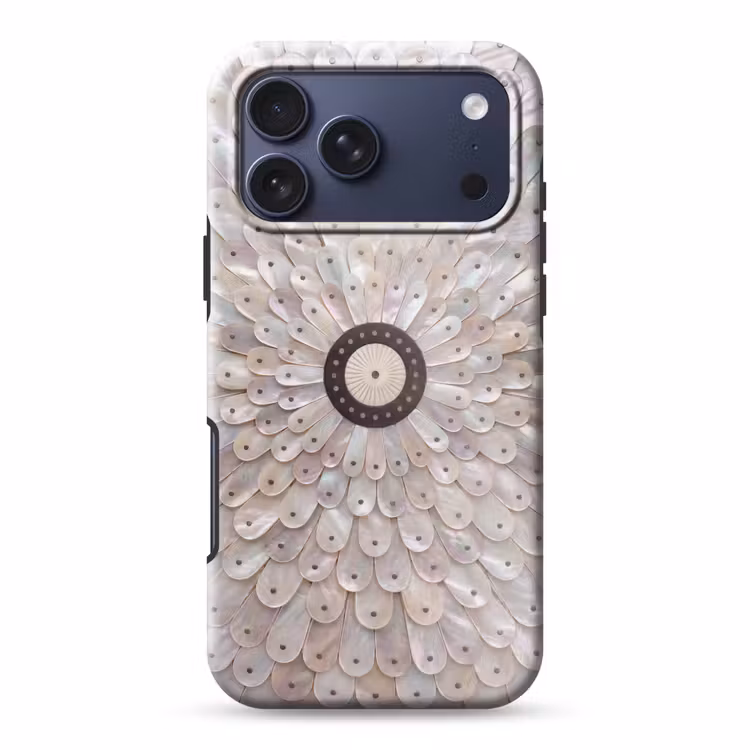 Telefoonhoesje Toughcase - Parelmoer - Patroon - Decoratie - Ambacht - Wit — 1