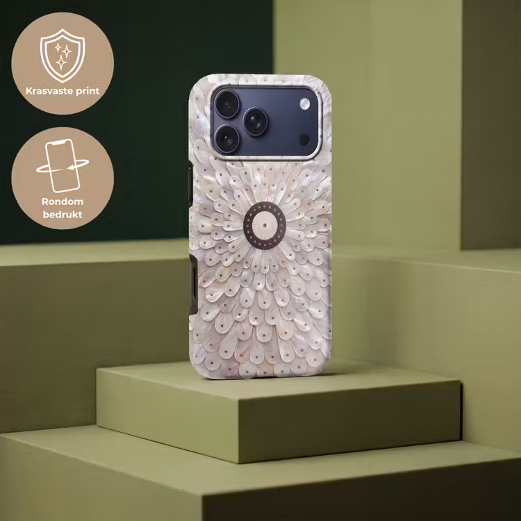 Telefoonhoesje Toughcase - Parelmoer - Patroon - Decoratie - Ambacht - Wit — 7