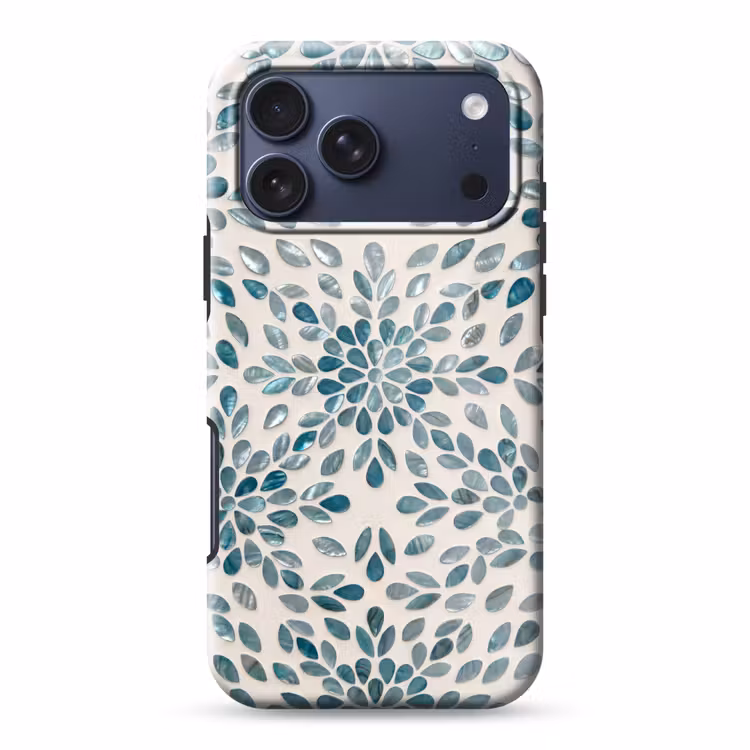 Telefoonhoesje Toughcase - Patroon - Bladeren - Abstract - Modern - Turquoise — 1