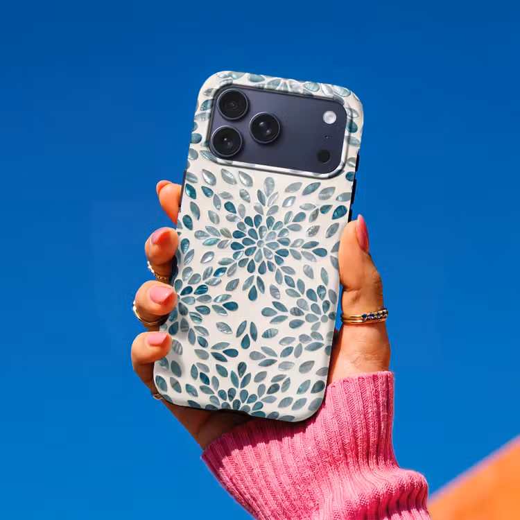 Telefoonhoesje Toughcase - Patroon - Bladeren - Abstract - Modern - Turquoise — 2