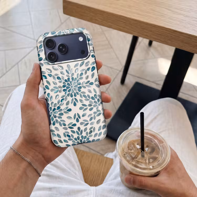 Telefoonhoesje Toughcase - Patroon - Bladeren - Abstract - Modern - Turquoise — 4