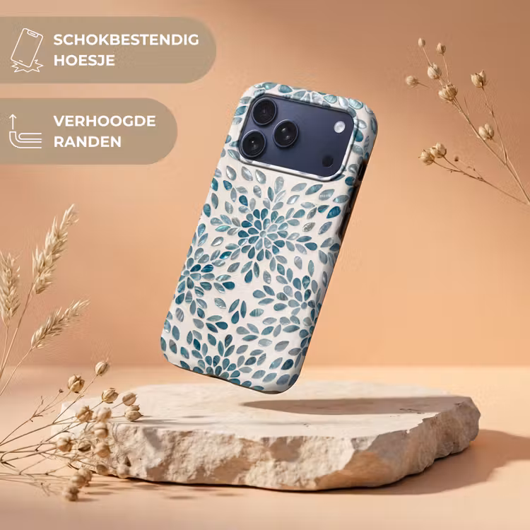 Telefoonhoesje Toughcase - Patroon - Bladeren - Abstract - Modern - Turquoise — 5