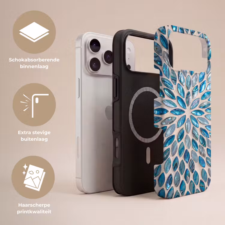 Telefoonhoesje Toughcase - Patroon - Glans - Abstract - Blauw - Decoratie — 3