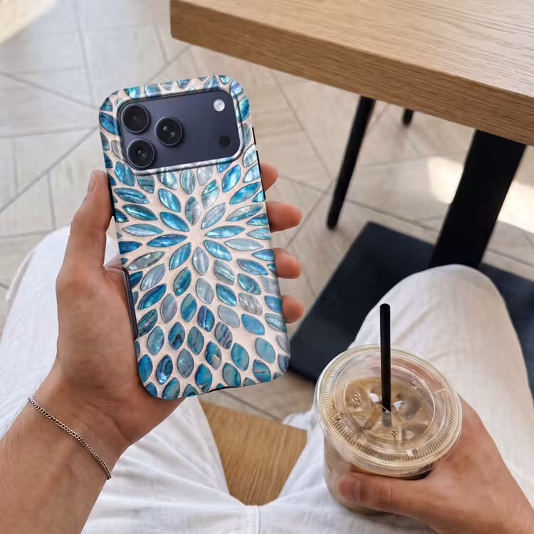 Telefoonhoesje Toughcase - Patroon - Glans - Abstract - Blauw - Decoratie — 4