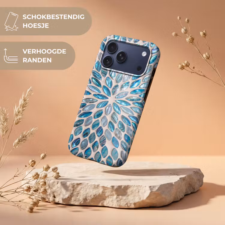 Telefoonhoesje Toughcase - Patroon - Glans - Abstract - Blauw - Decoratie — 5