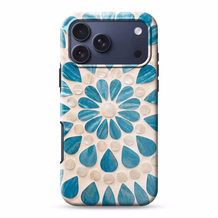 Telefoonhoesje Toughcase - Patroon - Mozaïek - Schelpen - Abstract - Turquoise — 1