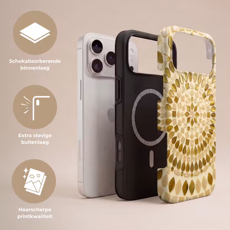Telefoonhoesje Toughcase - Patroon - Vormen - Mozaïek - Abstract - Goud — 3