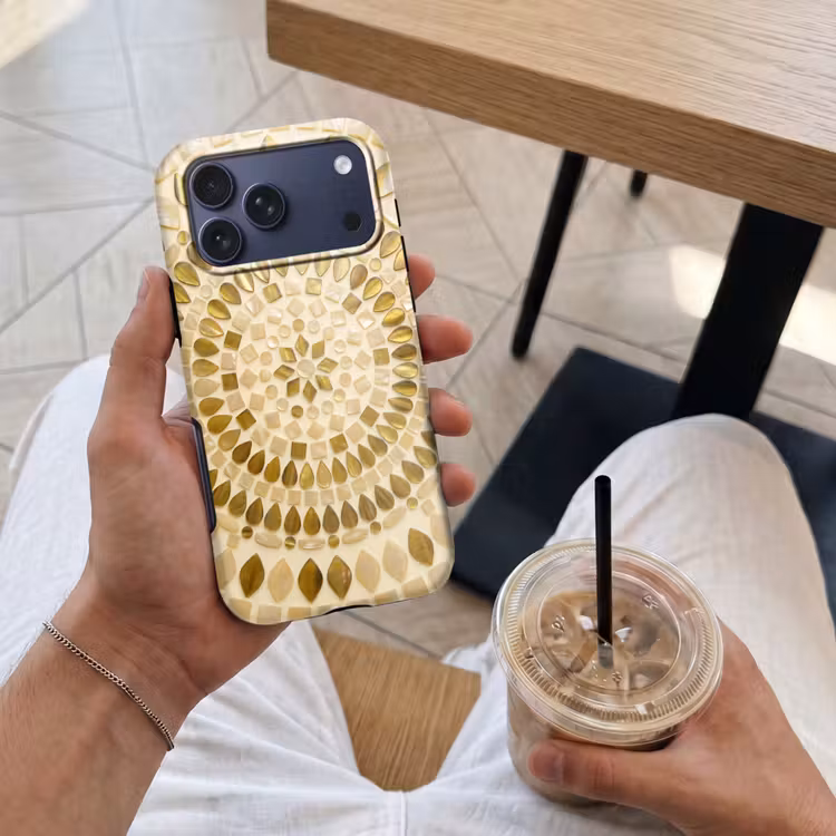 Telefoonhoesje Toughcase - Patroon - Vormen - Mozaïek - Abstract - Goud — 4