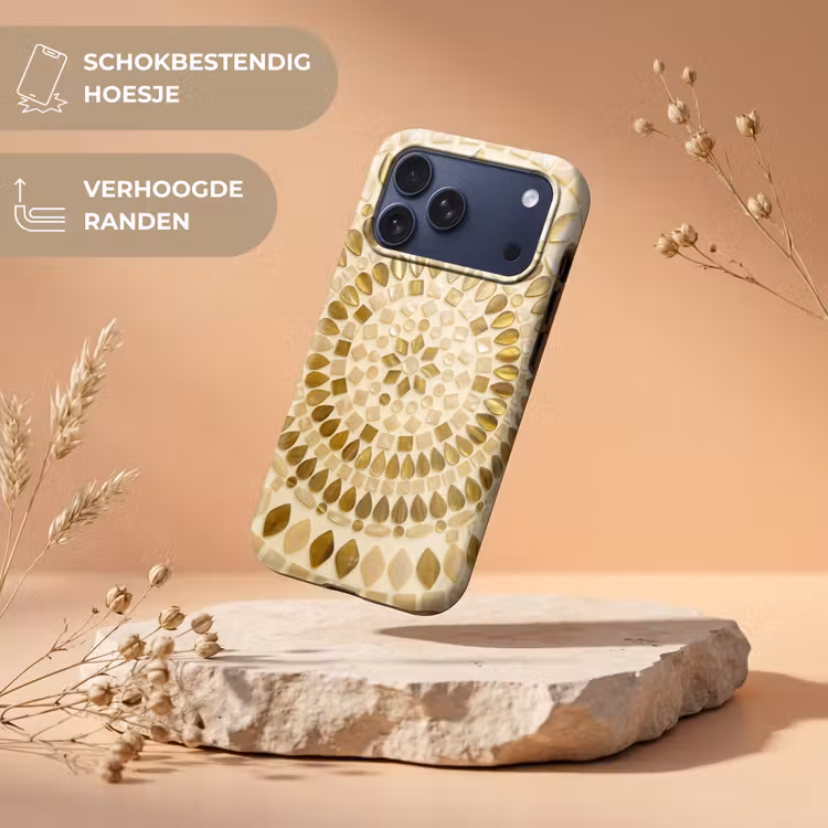 Telefoonhoesje Toughcase - Patroon - Vormen - Mozaïek - Abstract - Goud — 5