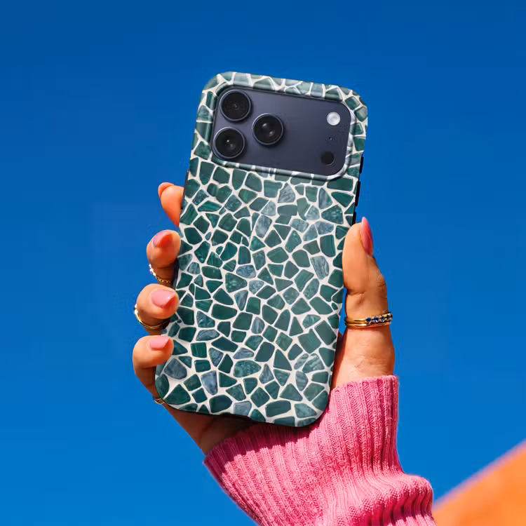 Telefoonhoesje Toughcase - Textuur - Steen - Groen - Abstract - Patroon — 2