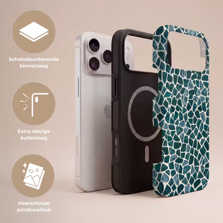 Telefoonhoesje Toughcase - Textuur - Steen - Groen - Abstract - Patroon — 3