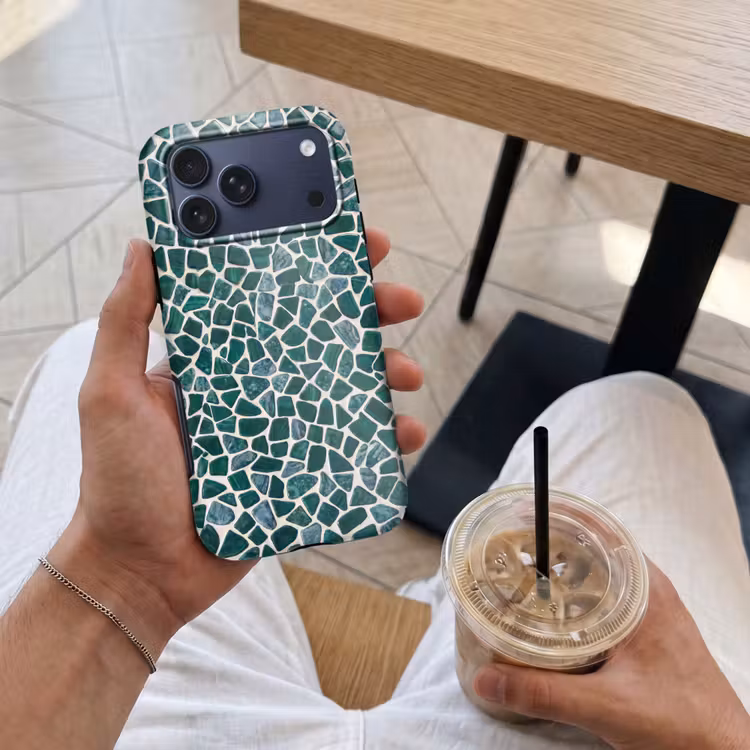 Telefoonhoesje Toughcase - Textuur - Steen - Groen - Abstract - Patroon — 4