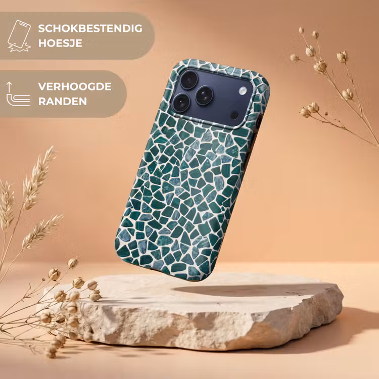 Telefoonhoesje Toughcase - Textuur - Steen - Groen - Abstract - Patroon — 5