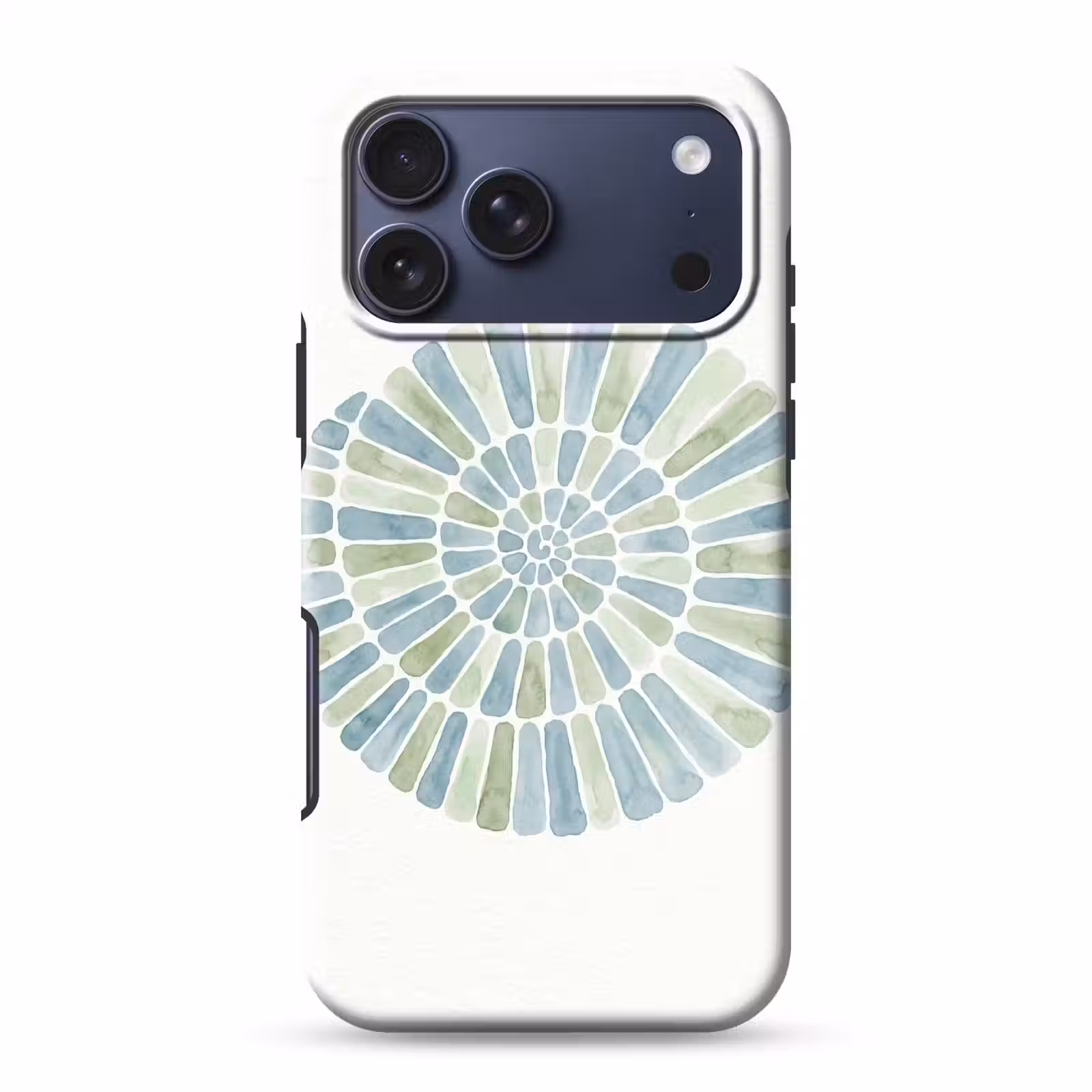 Telefoonhoesje Toughcase - Abstract - Spiraal - Patroon - Modern - Blauw-Groen — 1