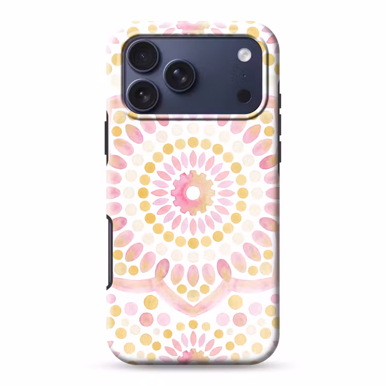 Telefoonhoesje Toughcase - Abstract - Mandala - Kunst - Modern - Roze — 1