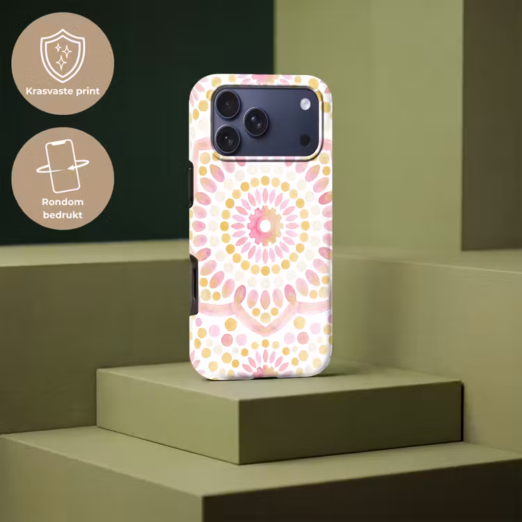 Telefoonhoesje Toughcase - Abstract - Mandala - Kunst - Modern - Roze — 7