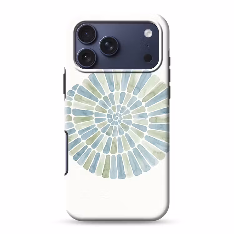 Telefoonhoesje Toughcase - Abstract - Spiraal - Patroon - Modern - Blauw-Groen — 1