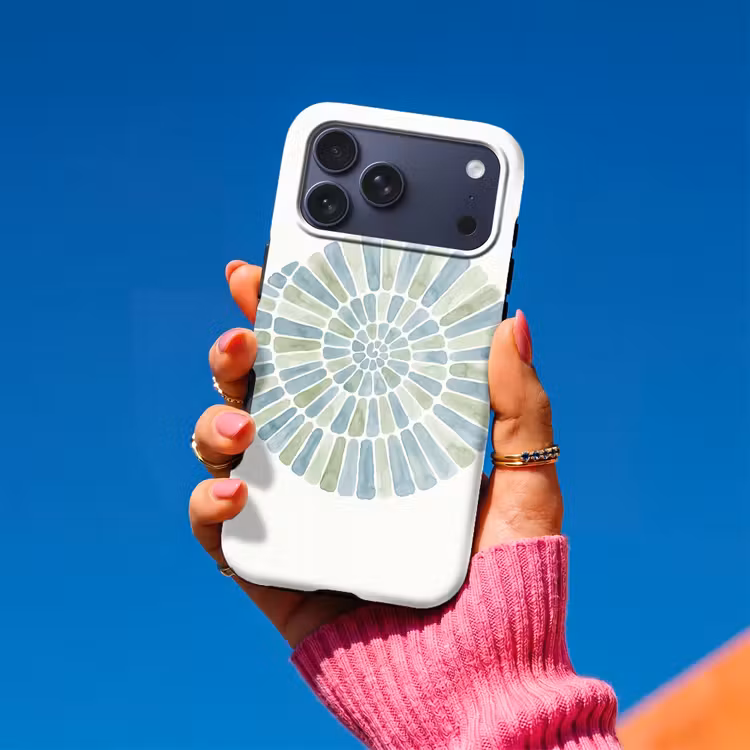 Telefoonhoesje Toughcase - Abstract - Spiraal - Patroon - Modern - Blauw-Groen — 2