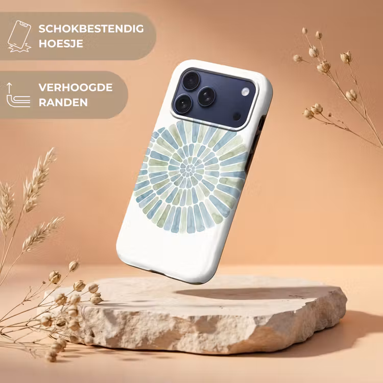 Telefoonhoesje Toughcase - Abstract - Spiraal - Patroon - Modern - Blauw-Groen — 5