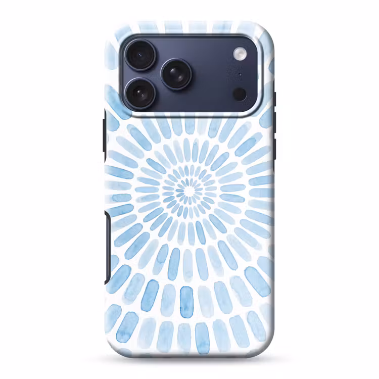 Telefoonhoesje Toughcase - Abstract - Vormen - Kunst - Aquarel - Blauw — 1
