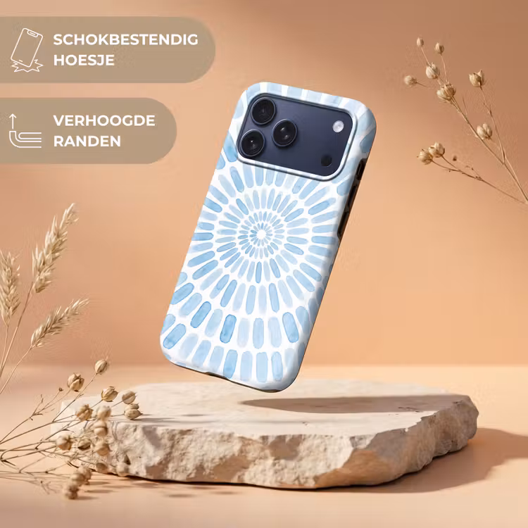 Telefoonhoesje Toughcase - Abstract - Vormen - Kunst - Aquarel - Blauw — 5