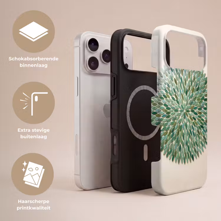 Telefoonhoesje Toughcase - Patroon - Blad - Groen - Abstract — 3