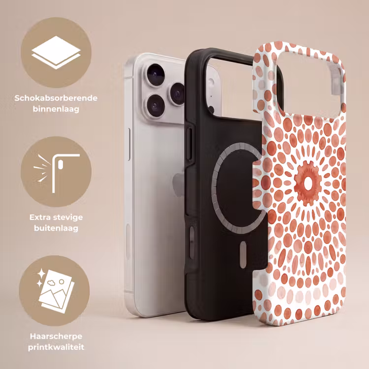 Telefoonhoesje Toughcase - Patroon - Cirkels - Abstract - Modern - Rood — 3