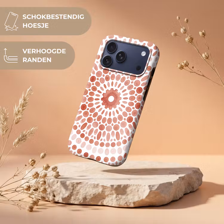 Telefoonhoesje Toughcase - Patroon - Cirkels - Abstract - Modern - Rood — 5