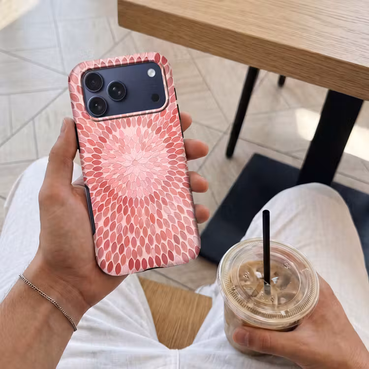 Telefoonhoesje Toughcase - Patroon - Mozaïek - Ovaal - Abstract - Roze — 4