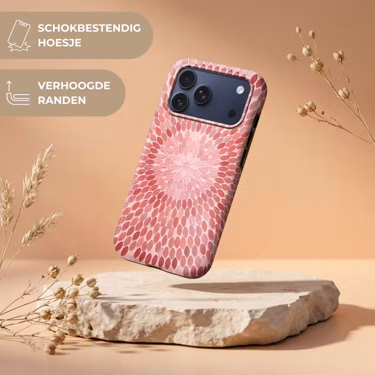 Telefoonhoesje Toughcase - Patroon - Mozaïek - Ovaal - Abstract - Roze — 5