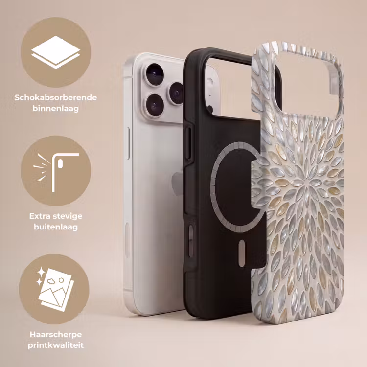 Telefoonhoesje Toughcase - Patroon - Ovaal - Glanzend - Abstract - Beige — 3