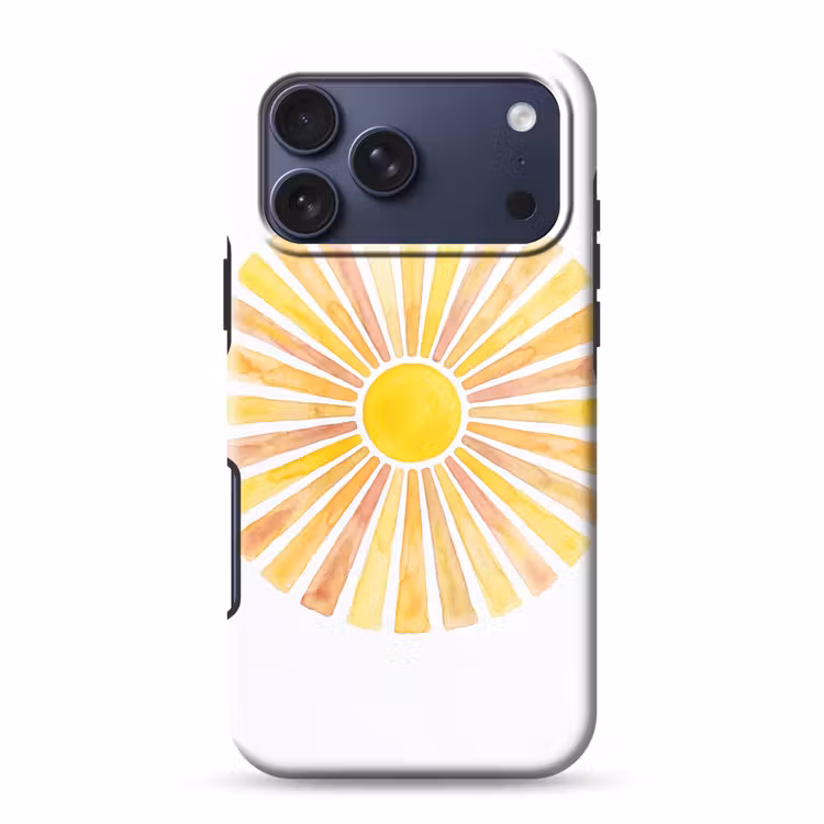Telefoonhoesje Toughcase - Zon - Stralen - Aquarel - Geel - Abstract — 1